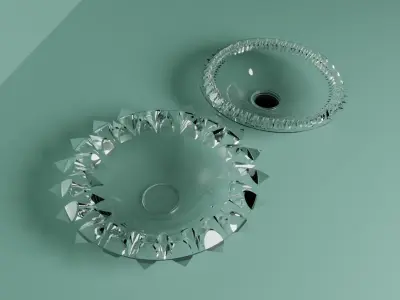 FLOWER GLASS PLATE  3D model