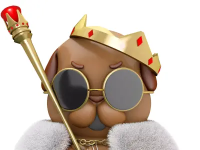 King Pug NFT 3D model