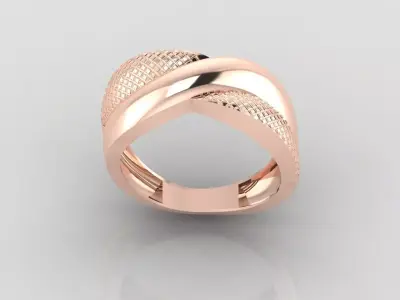 Women Ring Fancy Ring Plain light weight STL 3DM Printable 3D print model 4