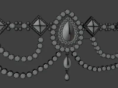 Belly Golden jewellery 3D Model Low-poly 3D model