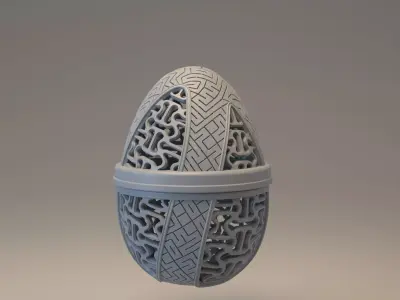 Easter egg with carved ornament - Nummer 04 3D print model