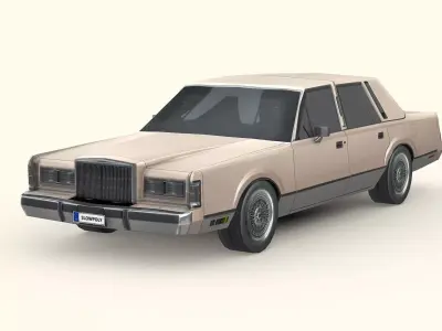 Lincoln Town Car 1989 Low-poly 3D model