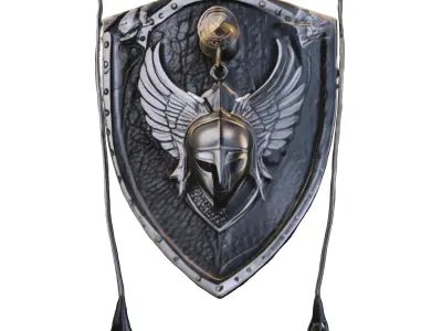 Warrior Shield Emblem Low-poly 3D model