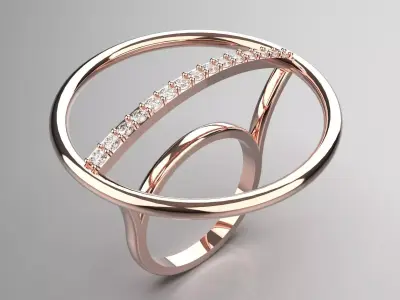 circle gold ring jr00155 3D print model