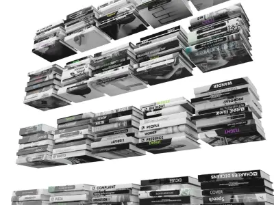 Books 150 pieces 2-5-1 Low-poly 3D model