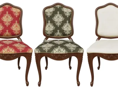 Classic carved chair 01 3D model