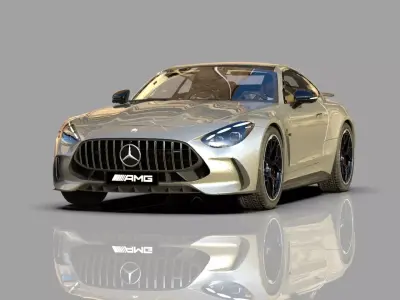 Mercedes Benz AMG GT 2024 HQ interior 3D model
