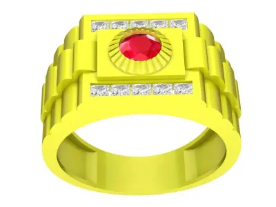 Luxury Square Diamond Ring 3D Jewelry Model 4279 3D print model