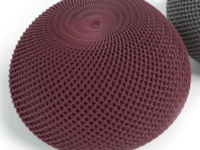 Crochet pouf 3D model