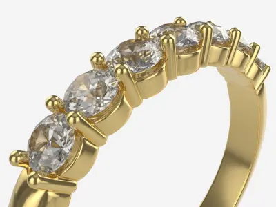 Gold Diamond Ring Jewelry 01 3D model