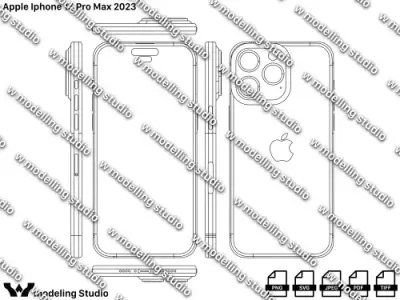Apple Iphone 15 Pro Max 2023 blueprint Texture