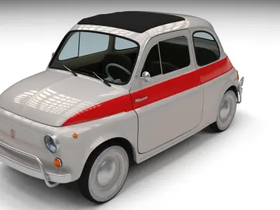 Fiat 500 Nuova Sport 1958 Low-poly 3D model