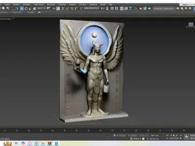 Ancient Mesopotamian or Sumerian god standing Free low-poly 3D model