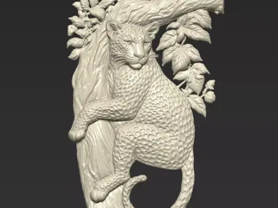 Leopard Climbing A62 3D print model