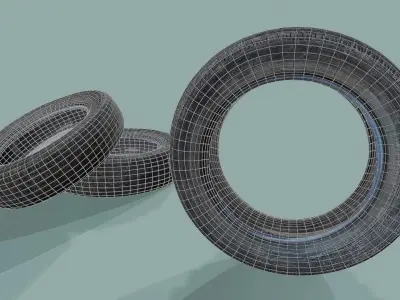 3D Scan Car Tire Low-poly 3D model