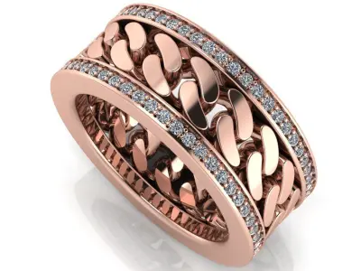 Cuban Chain Ring - DIFERENT SIZES 3D print model