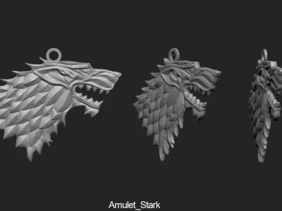 Game Of Throne Stark Amulet  3D print model