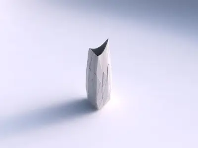 Vase curved tipping triangle 2 with random triangle plates 2 3D print model
