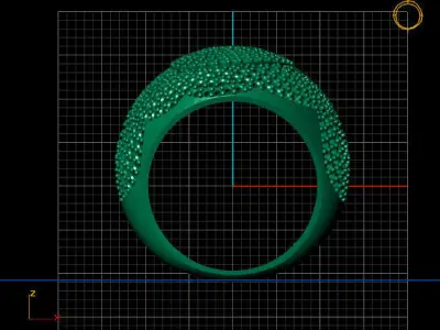 Women Stone Rings Diamond 3D print model 11