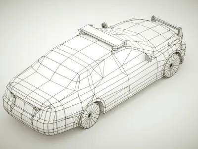 Generic Police Sedan v2 Low-poly 3D model