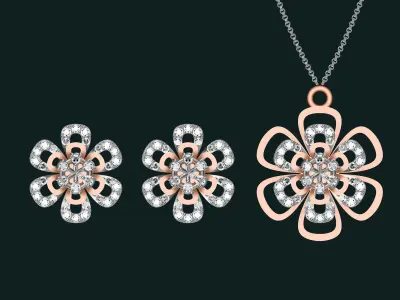 20 unique gold Pendant Set designs  3D print model