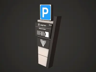 Parking Stand Low Poly Low-poly 3D model