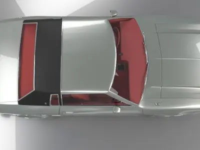 Mustang Ghia 1976 High Poly and Low Poly 3D model