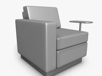 White Leather Armchair 3D model