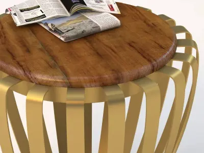 Benson Side Table With Books 3D model