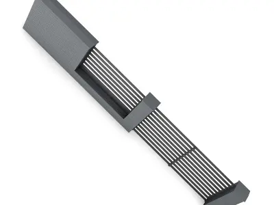 Concrete Fence with Gate 03 3D model