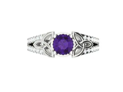 RDcenter amethyst ring in sterling silver 3D print model
