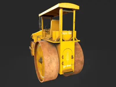 Indian Road Roller V2 Low-poly 3D model