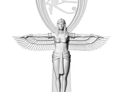ISIS ANKH WITH SCARAB AND HORUS EYE 3D print model