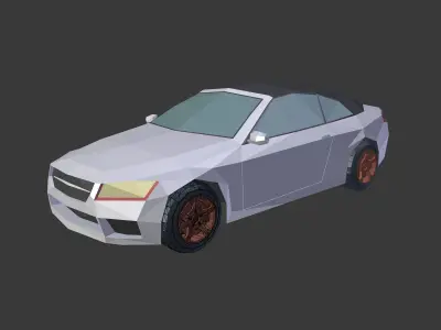 LowPoly Cartoon Sport Car Low-poly 3D model