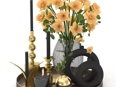 decorative set 01 3D model 2