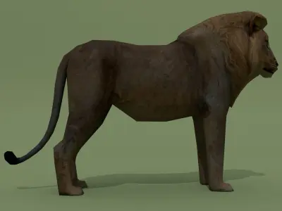 LowPoly Lion Low-poly 3D model
