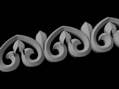 Central decor ornament for furniture 3D model 42
