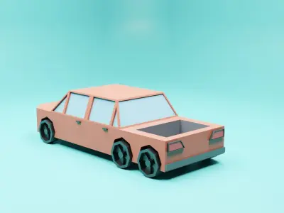 low poly car toy Low-poly 3D model
