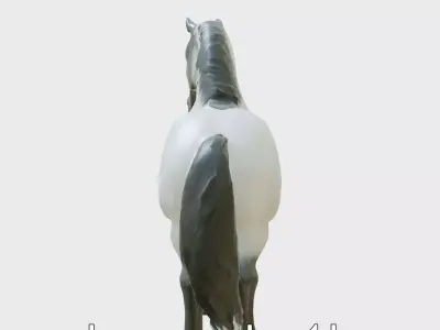 Black Percheron Horse 3D Model with Impressive Stature and St... Low-poly 3D model