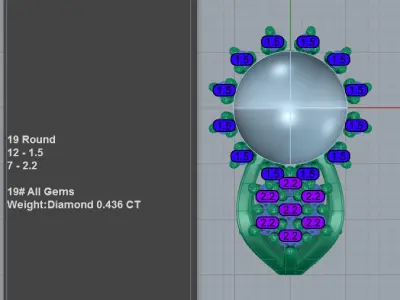 Halo Diamond Pearl Stud Earrings 3D print model