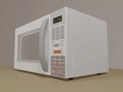 White Microwave - Asset - Microondas Branco Low-poly 3D model