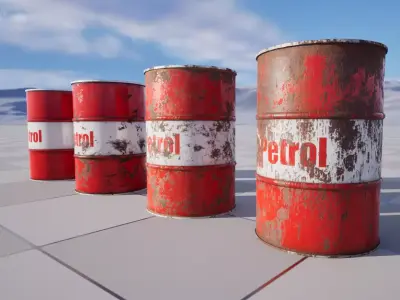 Oil Barrel Low-poly 3D model