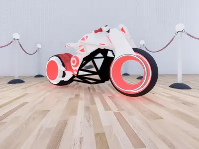 Neon Bike Vehicle 3D Model for unity game 3D model