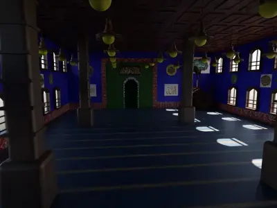 Mosque Interior Low-poly 3D model