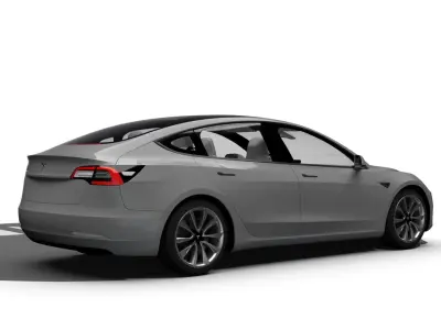 TESLA MODEL 3 Low-poly 3D model