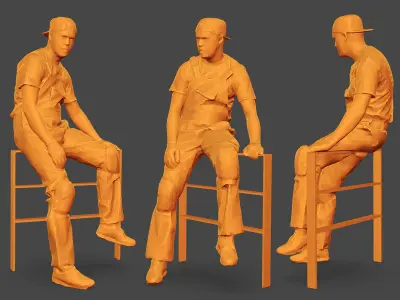 Stylized Car Mechanic Character 3D model