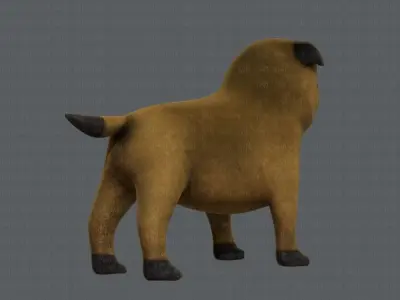 Dog base cartoonV04 Low-poly 3D model