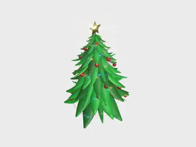 Christmas Tree 07 Dark Green - Cartoon Interior Decoration Low-poly 3D model