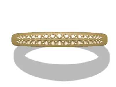 Small ring with round stones in 4 sizes 3D print model