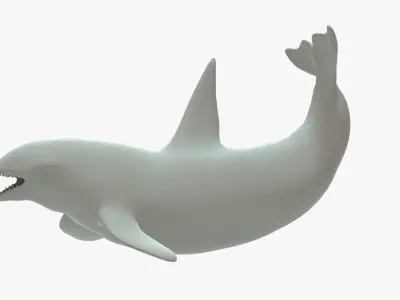 Killer Whale Rigged Basemesh Low-poly 3D model